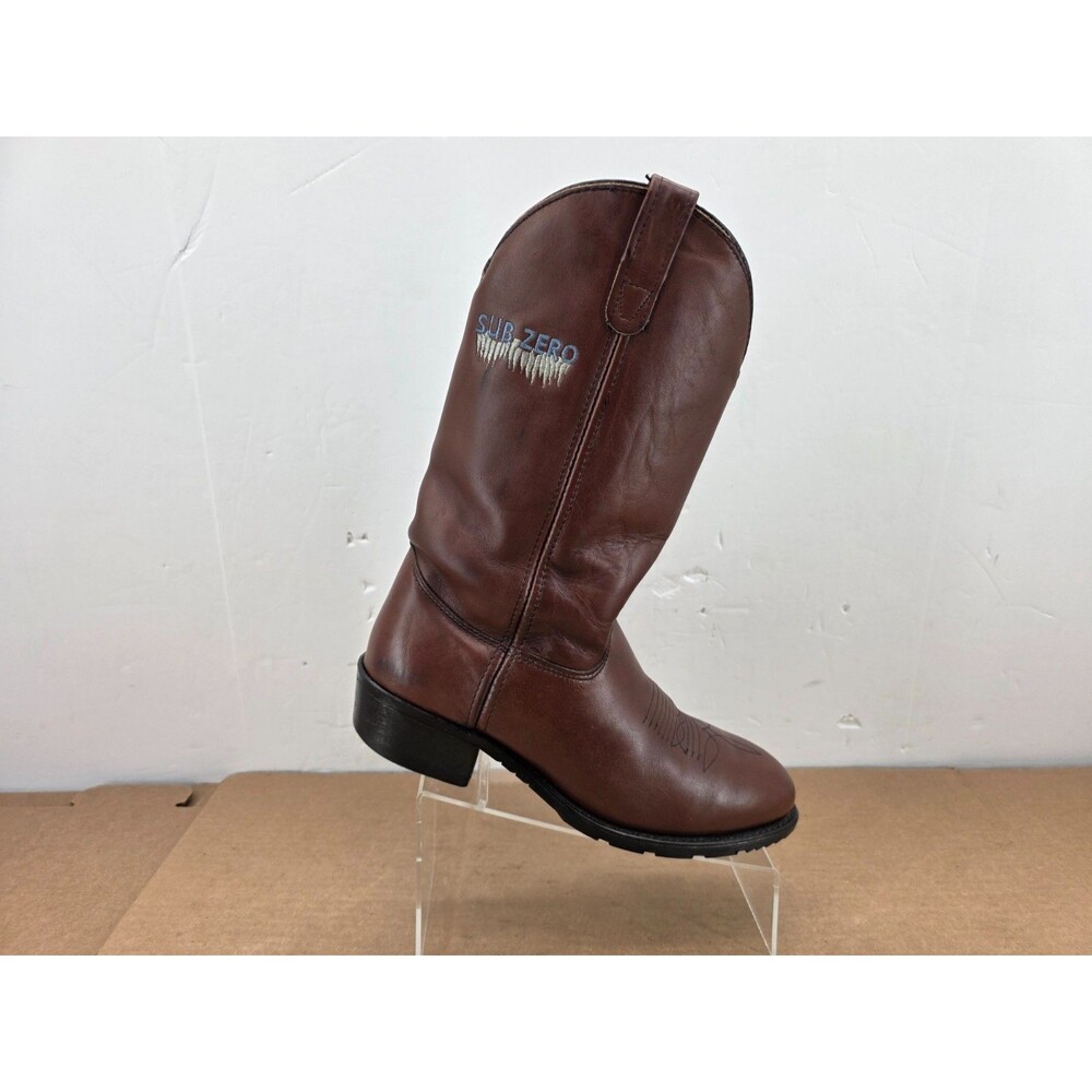 Double H Western Boots Mens Size 9.5 EE Brown Leather Pull On Sub Zero Insulated